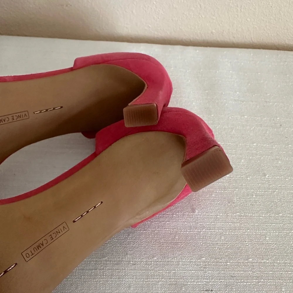 Vince Camuto Renny Geranium Pink Suede Pointed Toe D’orsay Pumps Women’s 10M - Picture 12 of 13